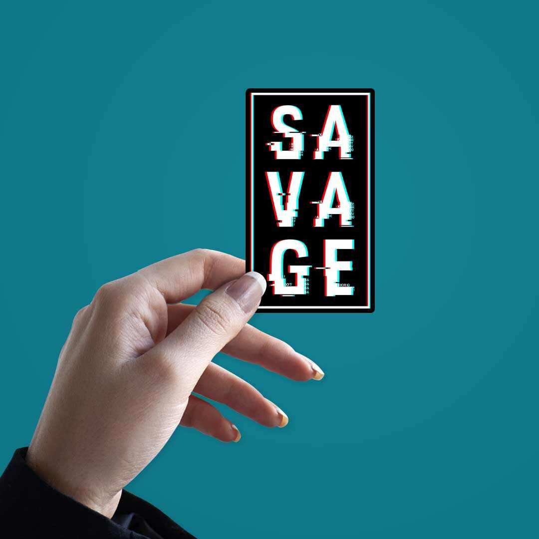Savage Sticker waterproof vinyl decal for laptop, bike, car & bottle