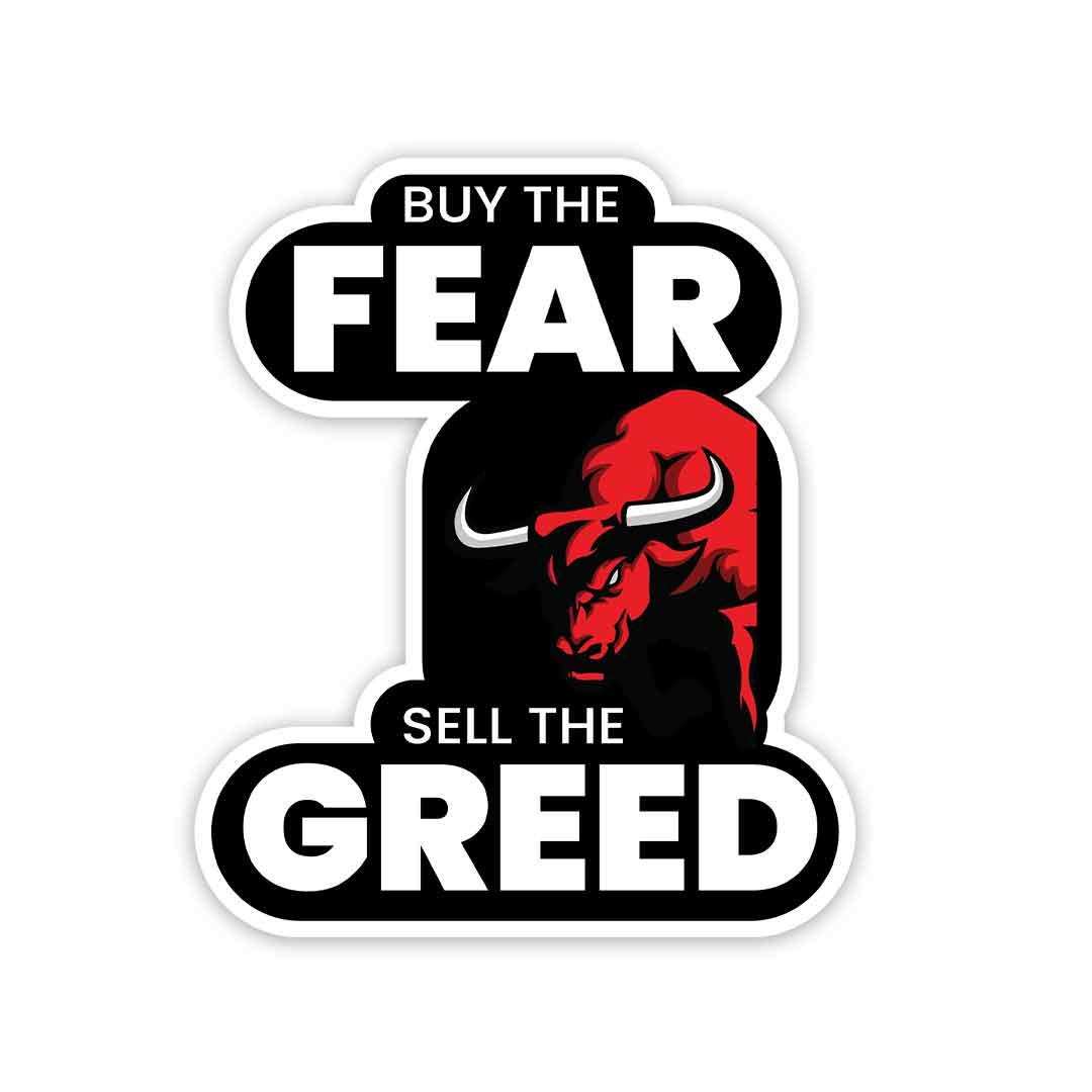 Sell the greed Sticker waterproof vinyl decal for laptop, bike, car & bottle