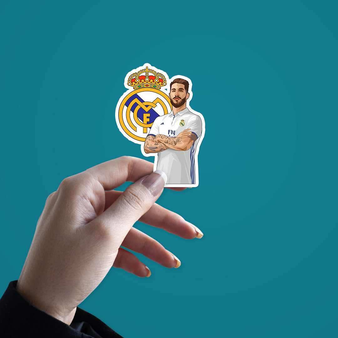 Sergio Ramos 2 Sticker waterproof vinyl decal for laptop, bike, car & bottle