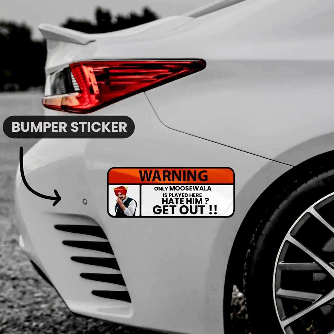 Sidhu Moosewala Warning Bumper Sticker waterproof vinyl decal for laptop, bike, car & bottle