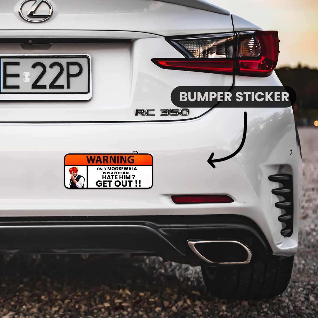 Sidhu Moosewala Warning Bumper Sticker waterproof vinyl decal for laptop, bike, car & bottle
