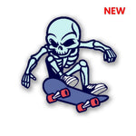 Skating Skull Sticker waterproof vinyl decal for laptop, bike, car & bottle