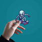 Skating Skull Sticker waterproof vinyl decal for laptop, bike, car & bottle