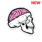Skull With Brain Open Sticker waterproof vinyl decal for laptop, bike, car & bottle