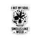 Smells Like Weed Sticker waterproof vinyl decal for laptop, bike, car & bottle