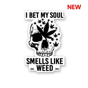 Smells Like Weed Sticker waterproof vinyl decal for laptop, bike, car & bottle