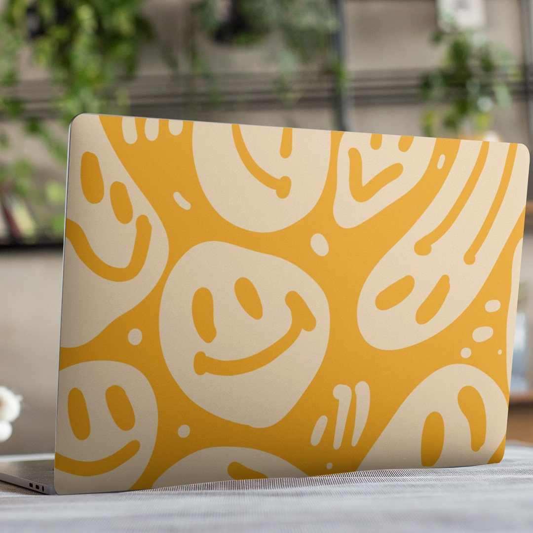 Smile :) Laptop Skin waterproof vinyl decal for laptop, bike, car & bottle