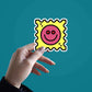 Smiley postcard sticker waterproof vinyl decal for laptop, bike, car & bottle