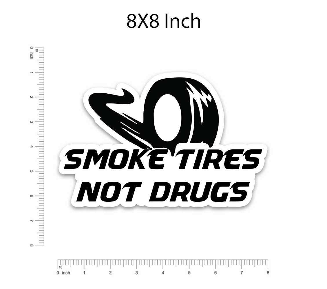 Smoke Tires Bumper Sticker waterproof vinyl decal for laptop, bike, car & bottle
