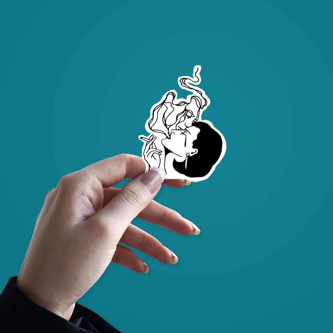 Smoking Sticker waterproof vinyl decal for laptop, bike, car & bottle