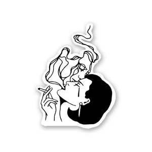 Smoking Sticker waterproof vinyl decal for laptop, bike, car & bottle