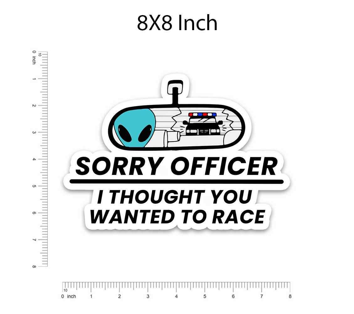 Sorry Officer Bumper Sticker waterproof vinyl decal for laptop, bike, car & bottle