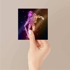 Space Surfing Holographic Stickers waterproof vinyl decal for laptop, bike, car & bottle