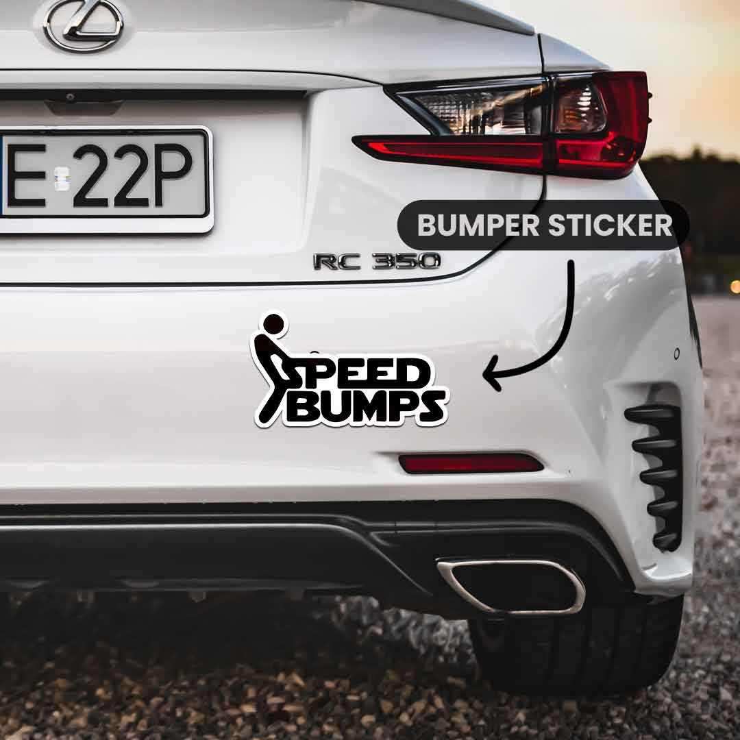 Speed Bump Bumper Sticker waterproof vinyl decal for laptop, bike, car & bottle