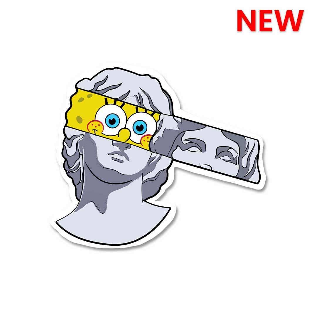 Spongebob Greek God Sticker waterproof vinyl decal for laptop, bike, car & bottle