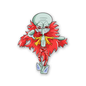 Squidward Sticker waterproof vinyl decal for laptop, bike, car & bottle