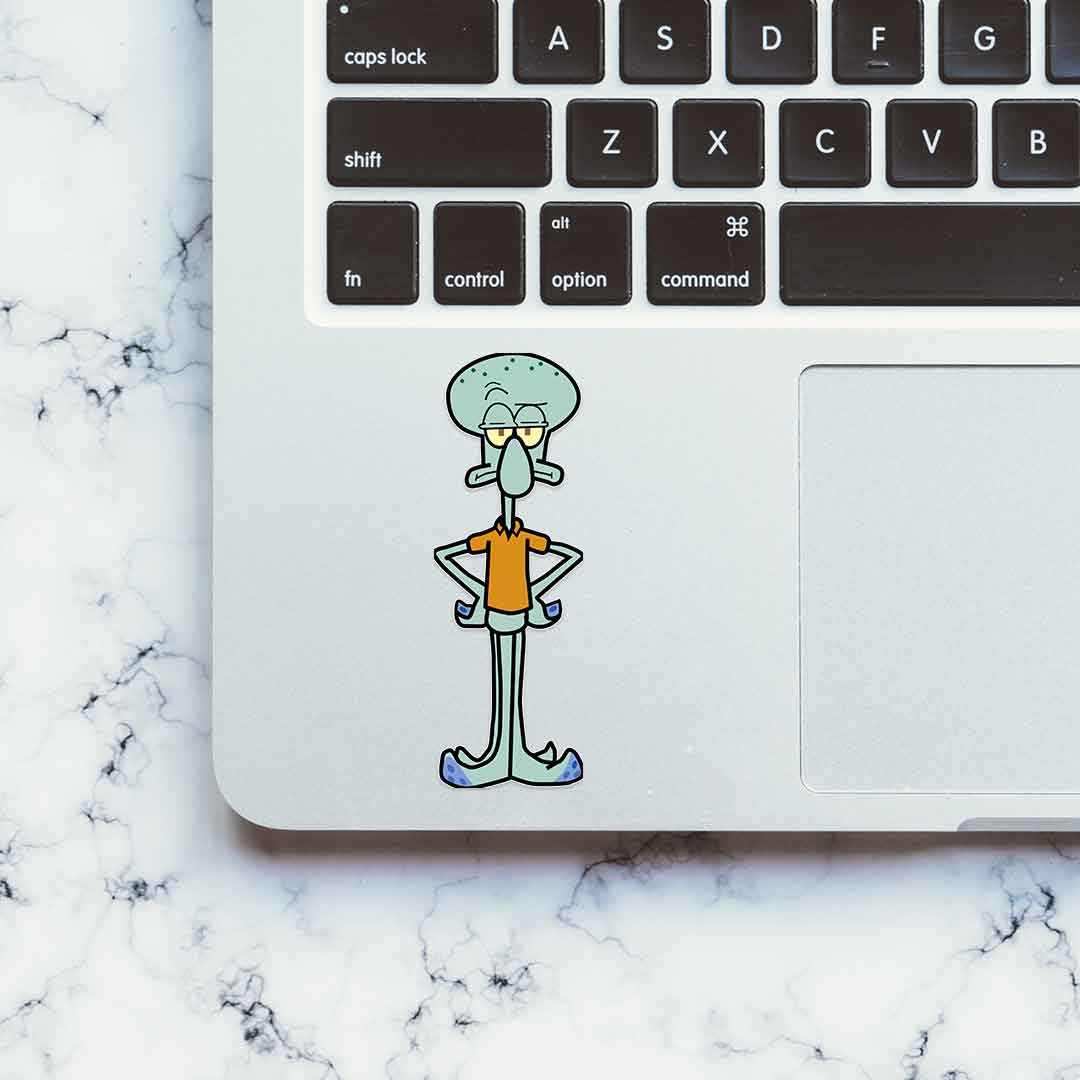 Squidward Tentacles Sticker waterproof vinyl decal for laptop, bike, car & bottle
