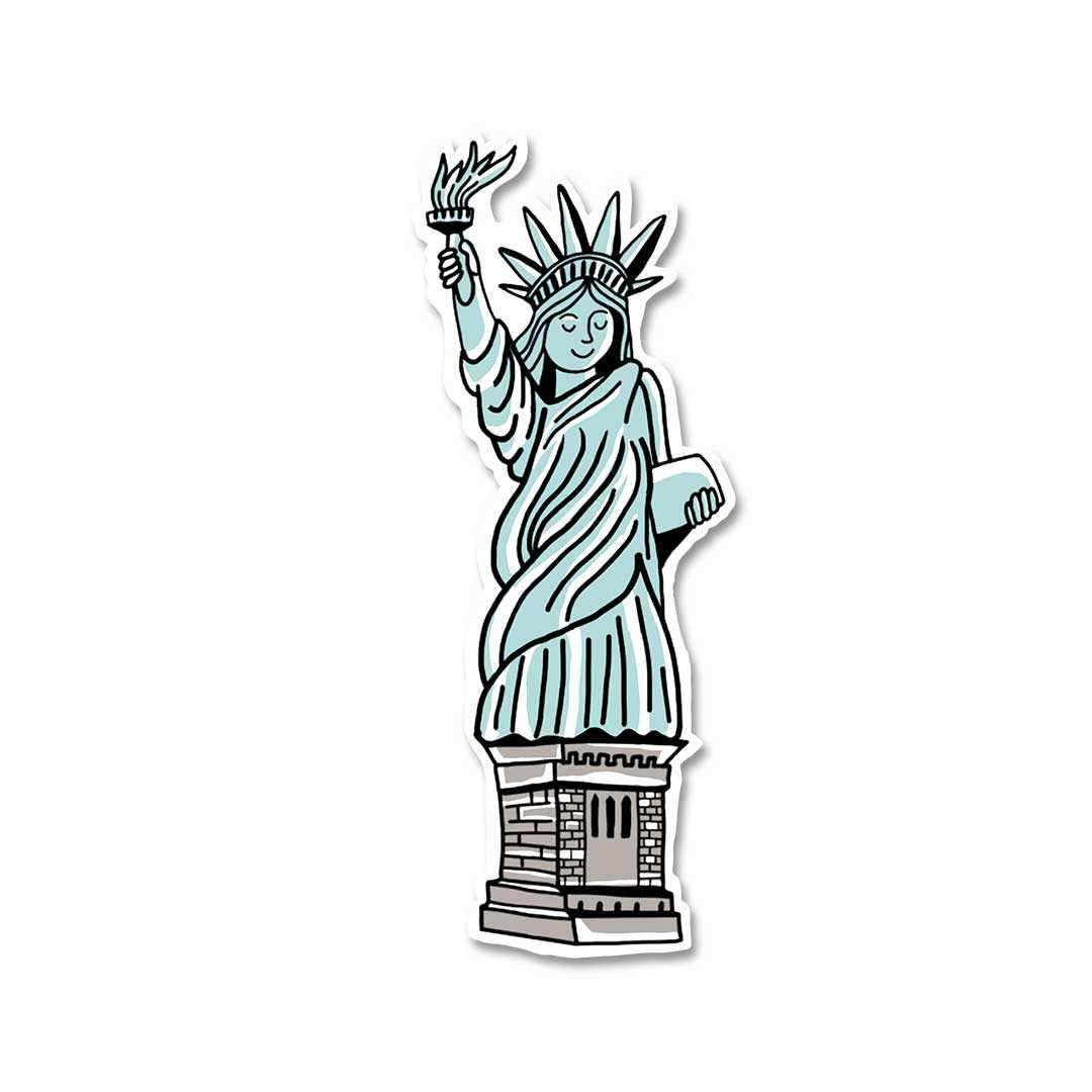 Statue of liberty Sticker waterproof vinyl decal for laptop, bike, car & bottle