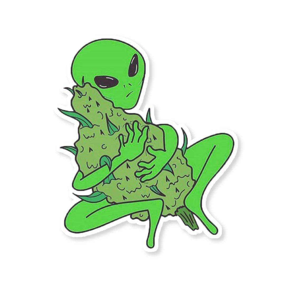 Stoned Alien Sticker - Stickers | STICK IT UP