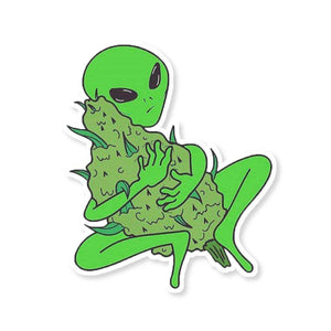 Stoned Alien Sticker waterproof vinyl decal for laptop, bike, car & bottle