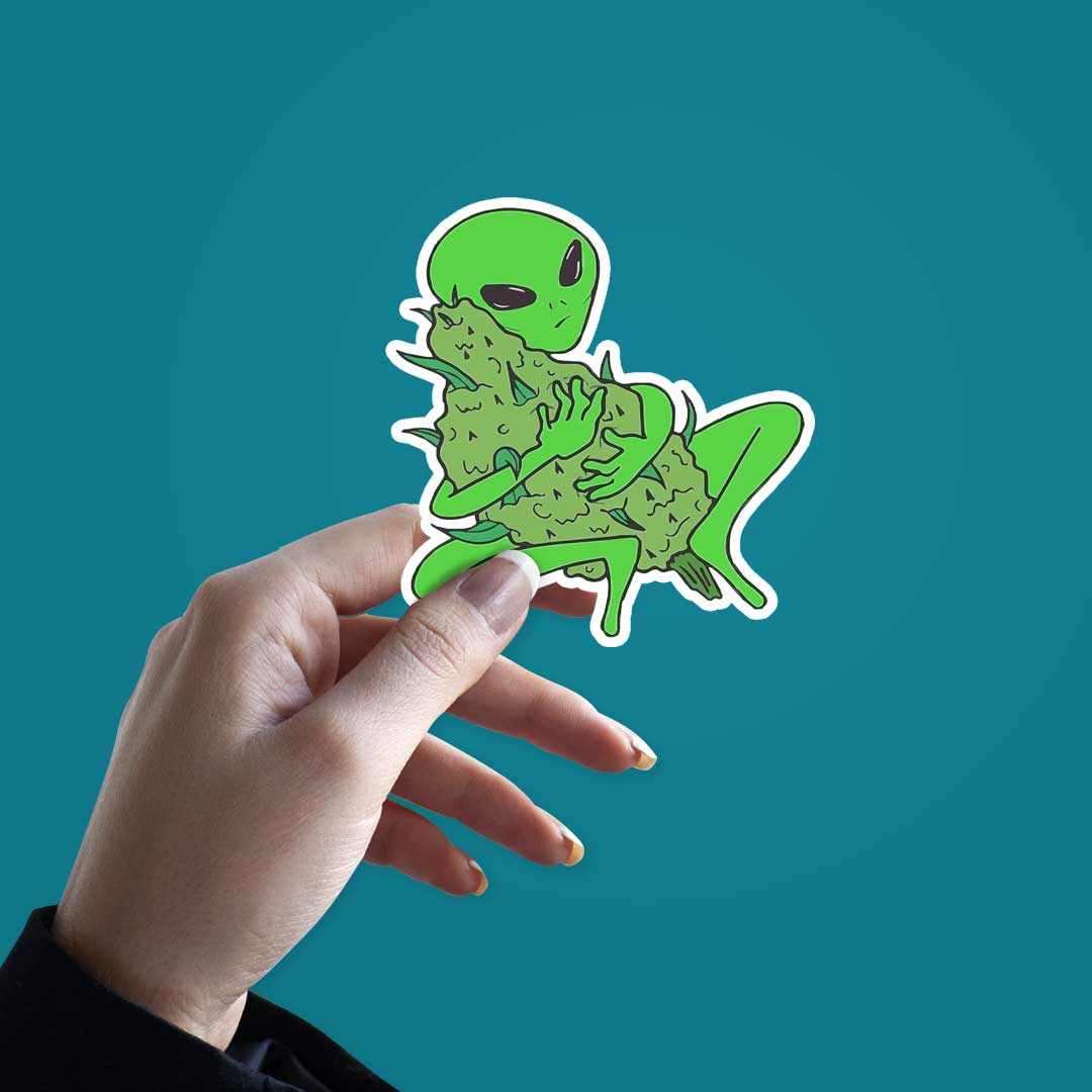 Stoned Alien Sticker - STICK IT UP