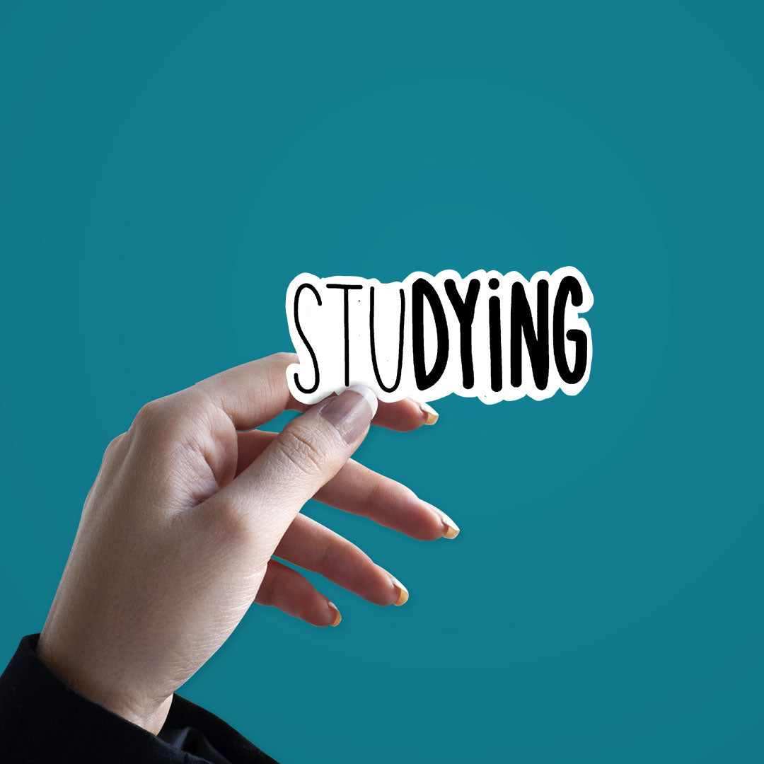 StuDYING Sticker waterproof vinyl decal for laptop, bike, car & bottle