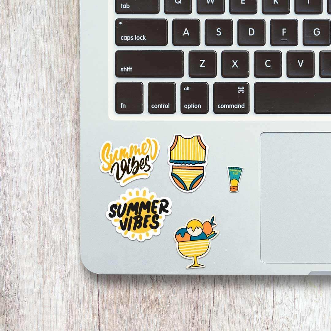 Summer Mini Stickers Sheet waterproof vinyl decal for laptop, bike, car & bottle