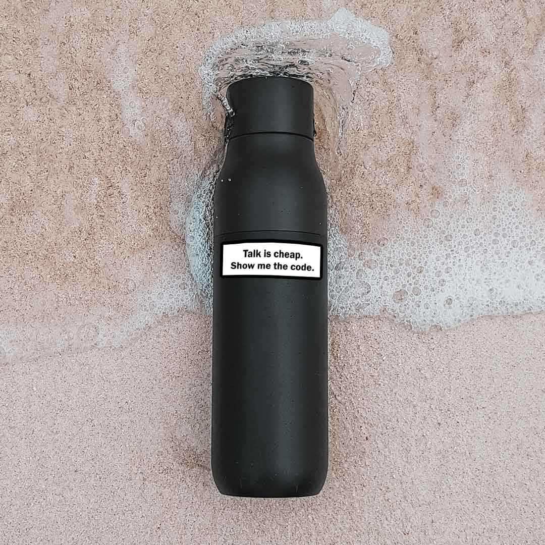 Talk is cheap, show me the code Sticker waterproof vinyl decal for laptop, bike, car & bottle