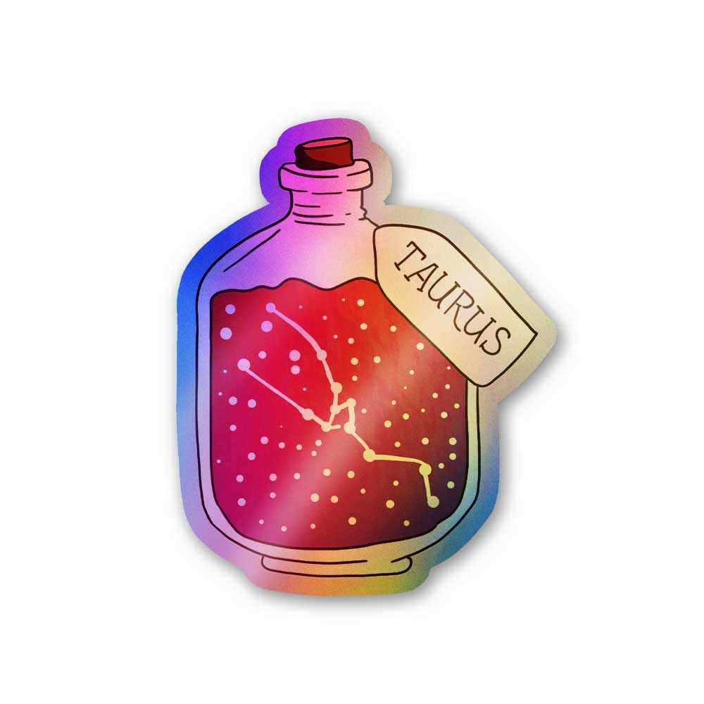 Taurus Holographic Stickers waterproof vinyl decal for laptop, bike, car & bottle