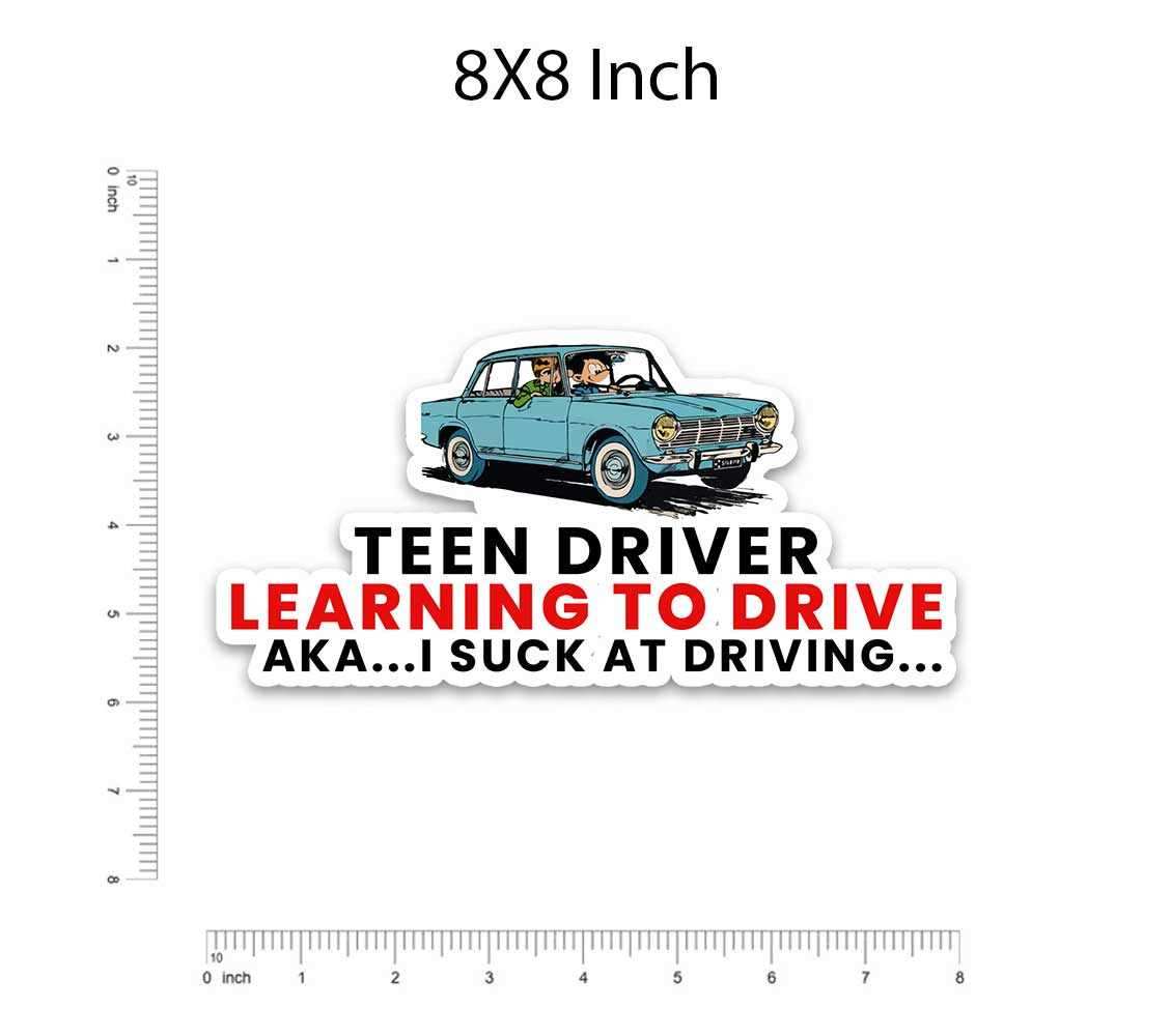 Teen Driver Bumper Sticker waterproof vinyl decal for laptop, bike, car & bottle