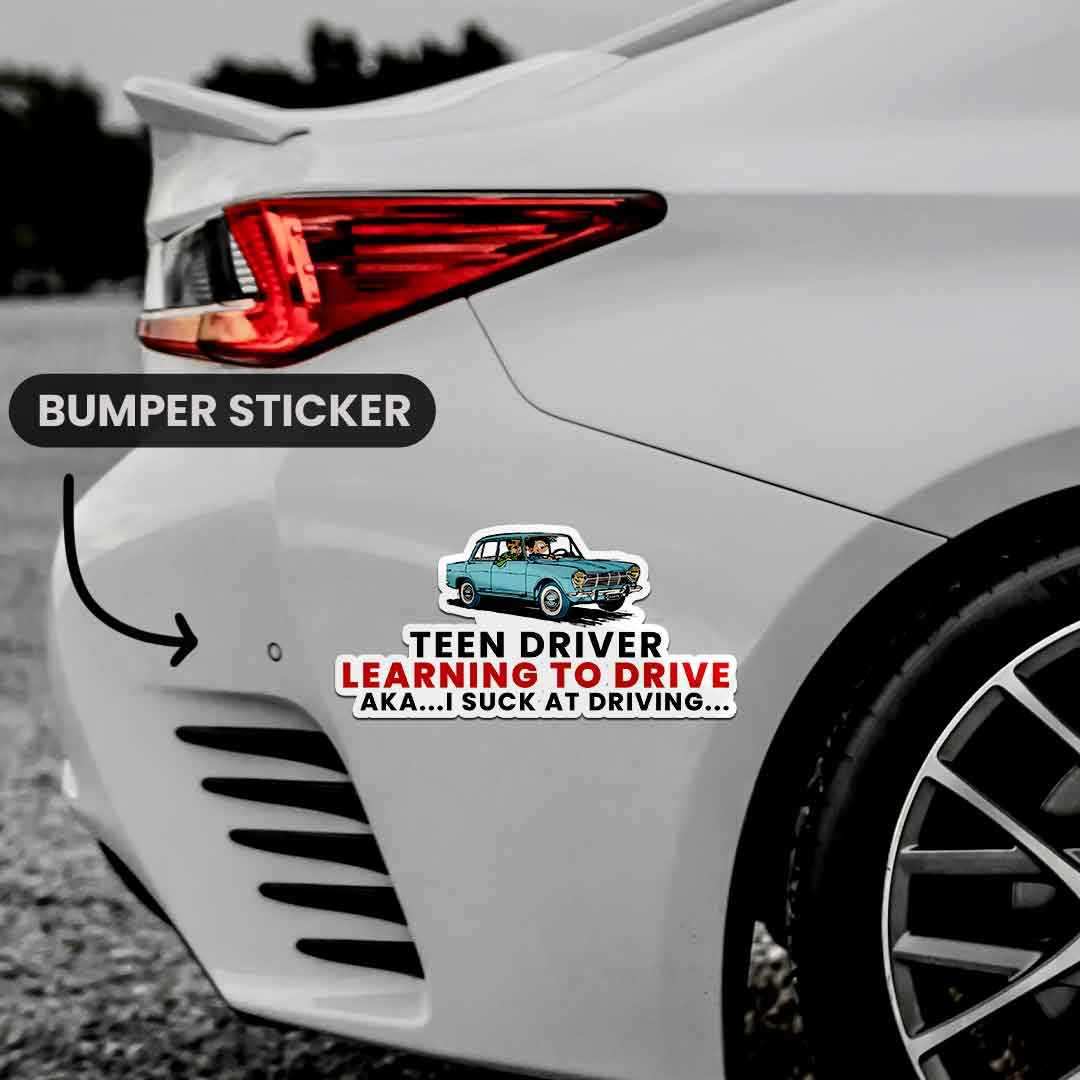 Teen Driver Bumper Sticker waterproof vinyl decal for laptop, bike, car & bottle