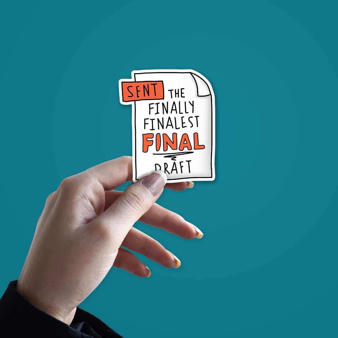 The finally finalest FINAL Draft Sticker waterproof vinyl decal for laptop, bike, car & bottle
