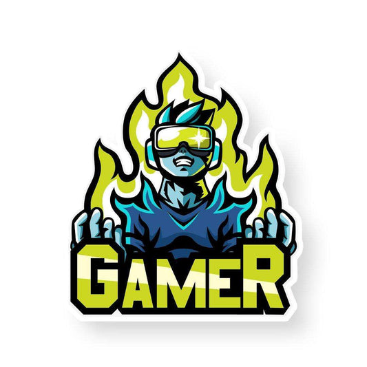 The Gamer Sticker waterproof vinyl decal for laptop, bike, car & bottle