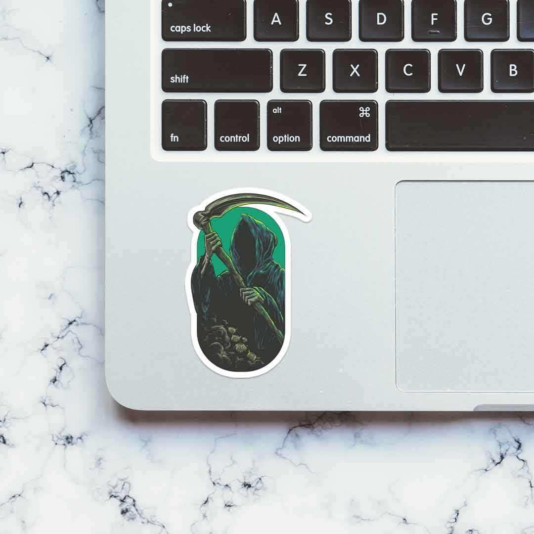 The Grim Reaper Of Death Sticker waterproof vinyl decal for laptop, bike, car & bottle