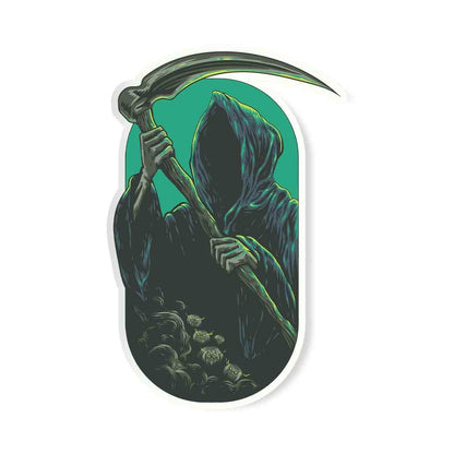 The Grim Reaper Of Death Sticker waterproof vinyl decal for laptop, bike, car & bottle