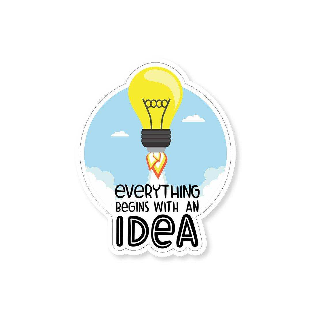 the IDEA Sticker waterproof vinyl decal for laptop, bike, car & bottle