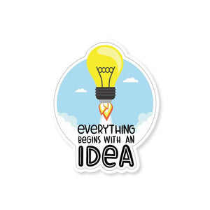 the IDEA Sticker waterproof vinyl decal for laptop, bike, car & bottle