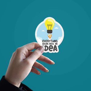 the IDEA Sticker waterproof vinyl decal for laptop, bike, car & bottle