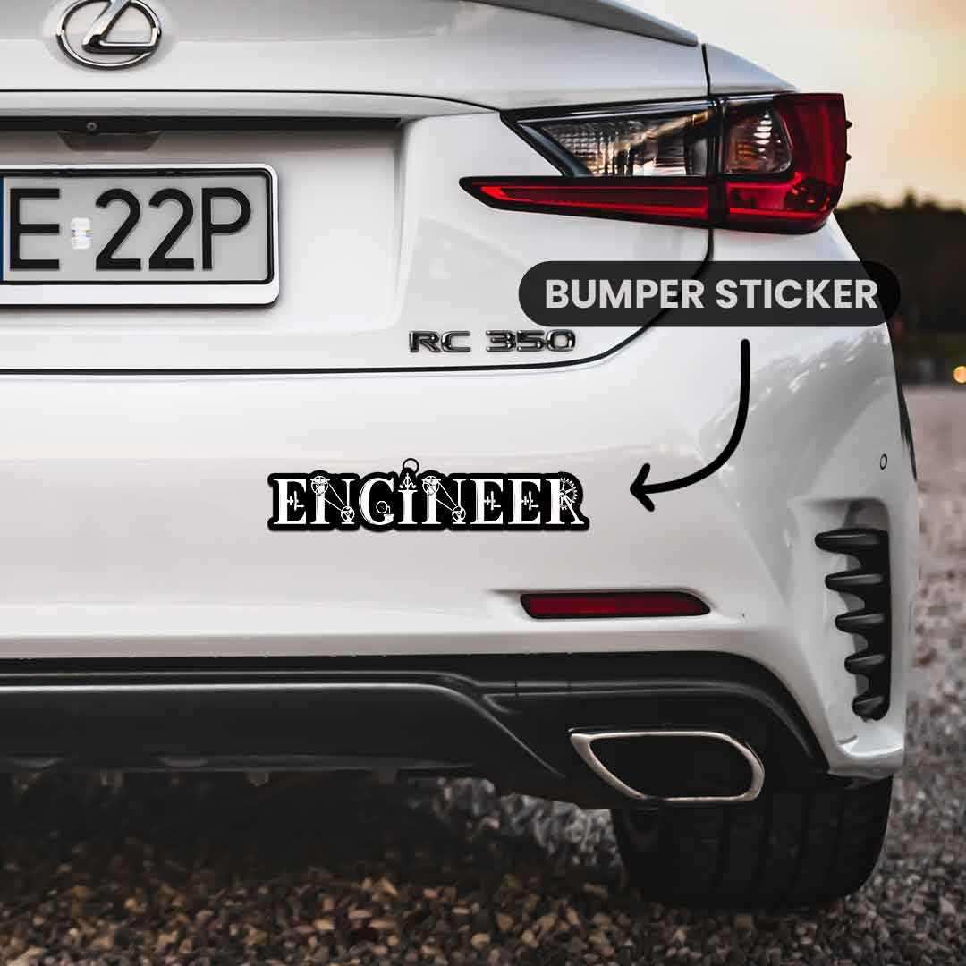 The Mighty ENGINEER Bumper Sticker waterproof vinyl decal for laptop, bike, car & bottle