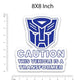 This Vehicle is a Transformer Bumper Sticker waterproof vinyl decal for laptop, bike, car & bottle