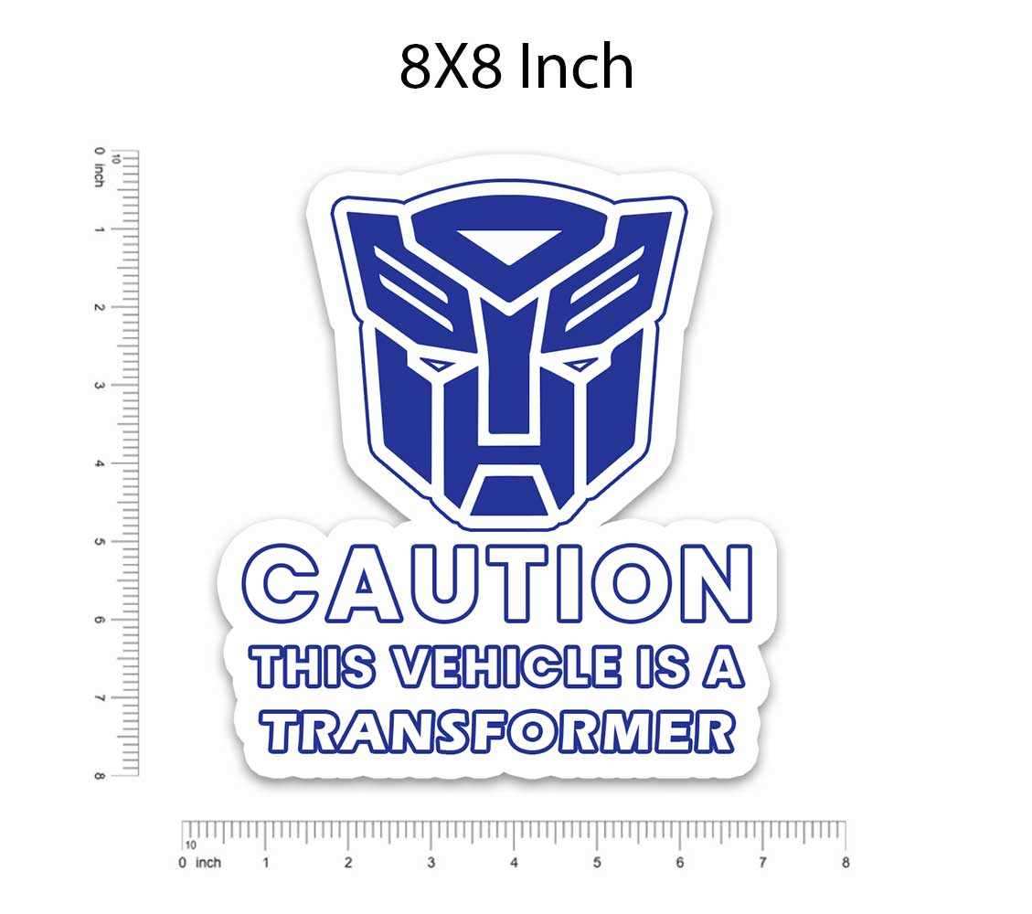This Vehicle is a Transformer Bumper Sticker waterproof vinyl decal for laptop, bike, car & bottle