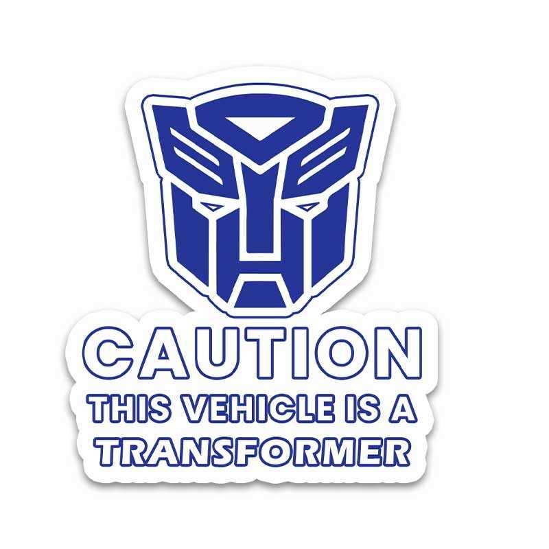 This Vehicle is a Transformer Bumper Sticker waterproof vinyl decal for laptop, bike, car & bottle