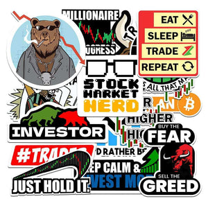 TRADERS Pack [15 Stickers] waterproof vinyl decal for laptop, bike, car & bottle