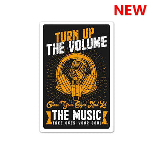 Turn up the volume Sticker waterproof vinyl decal for laptop, bike, car & bottle