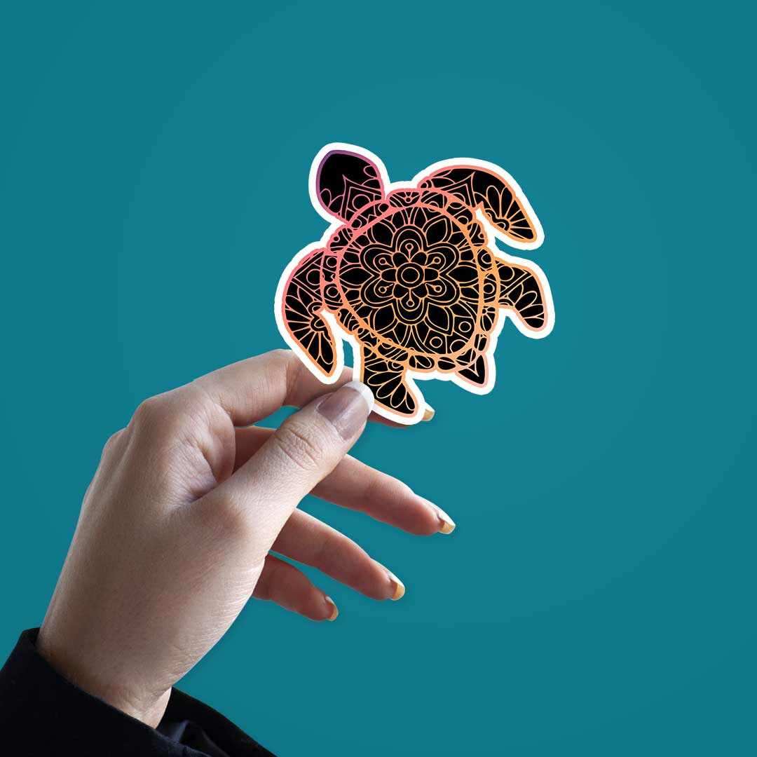 Turtle Art sticker waterproof vinyl decal for laptop, bike, car & bottle