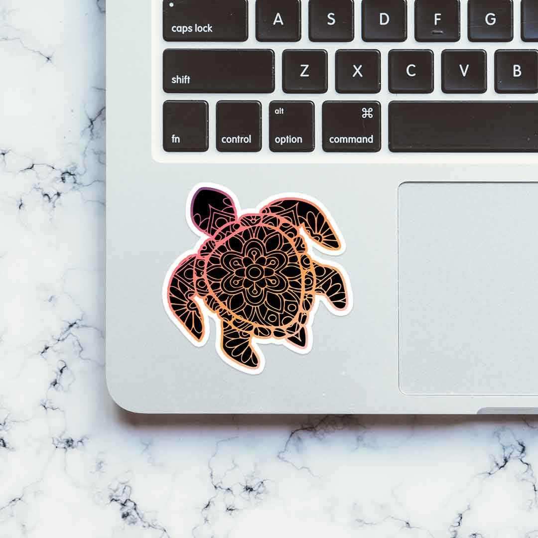 Turtle Art sticker waterproof vinyl decal for laptop, bike, car & bottle