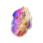 Vegeta Holographic Stickers waterproof vinyl decal for laptop, bike, car & bottle