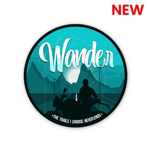 Wander Sticker waterproof vinyl decal for laptop, bike, car & bottle