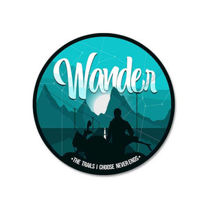 Wander Sticker waterproof vinyl decal for laptop, bike, car & bottle