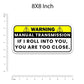 Warning!! If I Roll Into You Bumper Sticker waterproof vinyl decal for laptop, bike, car & bottle